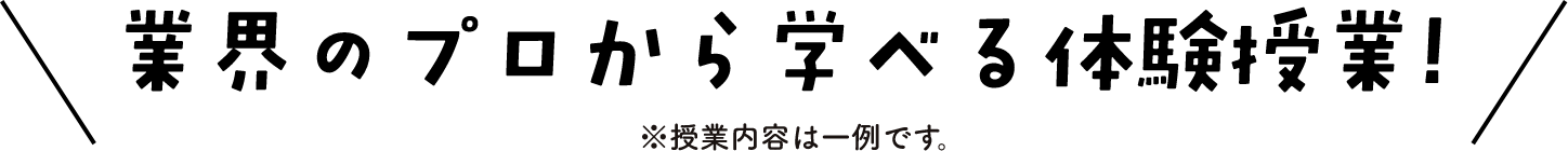 業界のプロから学べる体験授業!